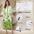 thumbnail image 6 of Yuyamidu St. Patrick's Day Womens Robes Green Leaf Long Nightgown Fashion Zipper Front Bathrobe for Women Casual Long Sleeves Robe Sleepwear Size 3XL Soft Dressing Gown with Pockets, 6 of 7