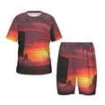 thumbnail image 1 of Fotbe Sunset Western Desert Cowboy Pijama Estampada de 2 Piezas para Niños – Ropa de Dormir de Manga Corta Cómoda para Niños y Niñas, Camiseta y Shorts de Algodón-3X-Large, 1 of 6
