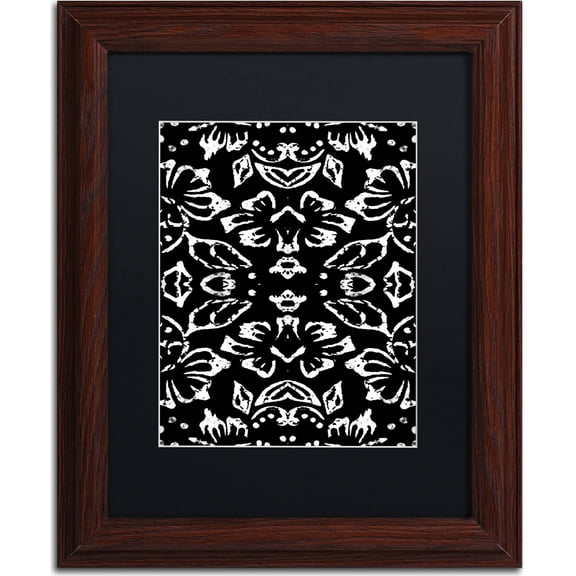 Trademark Fine Art "Black & White Pattern" Canvas Art by Color Bakery, Black Matte, Wood Frame