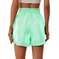 thumbnail image 2 of Stephy Striped High Waisted Casual Shorts for Women's Summer New Hot Pants Versatile Wide Leg Pants, Green, M, 2 of 7