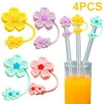 thumbnail image 6 of Yucurem 4Pcs Silicone 10mm Cherry Blossoms Straw Covers for 30&40 Oz Tumbler Water Bottles for Sports (Multicolor), 6 of 10