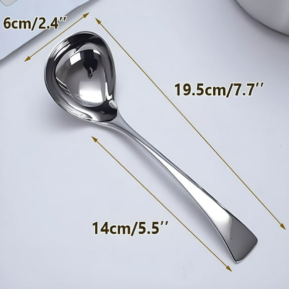 ACDANC 2pcs Gravy Spoon Mini Gravy Ladle Stainless Steel Small Gravy Ladle Spoon for Sauce Serving Polished Soup Ladle