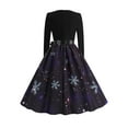 thumbnail image 3 of Gvmfive Womens Long Sleeve Santa Christmas Party Swing Skater Midi Dress, 3 of 4