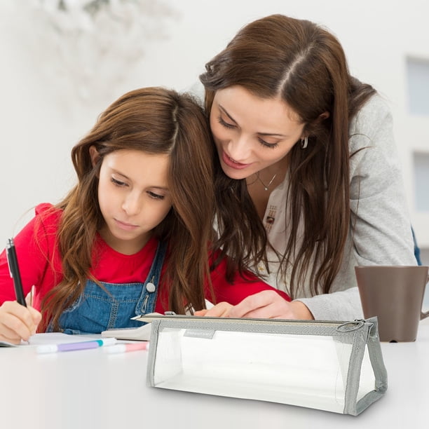 Estuche De Malla De Gran Capacidad Para Lápices, Organizador Para Instrumentos De Escritura, Bolsa Transparente Para Material De Examen, Almacenamiento De Nailon Resistente