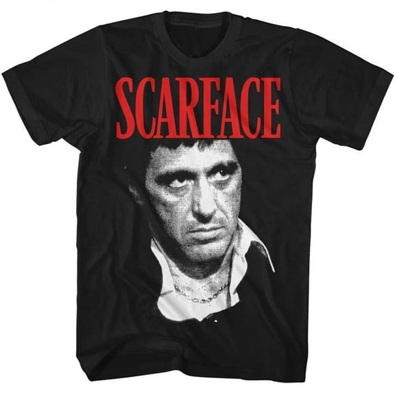Scarface Face Black Adult T-Shirt Xlt