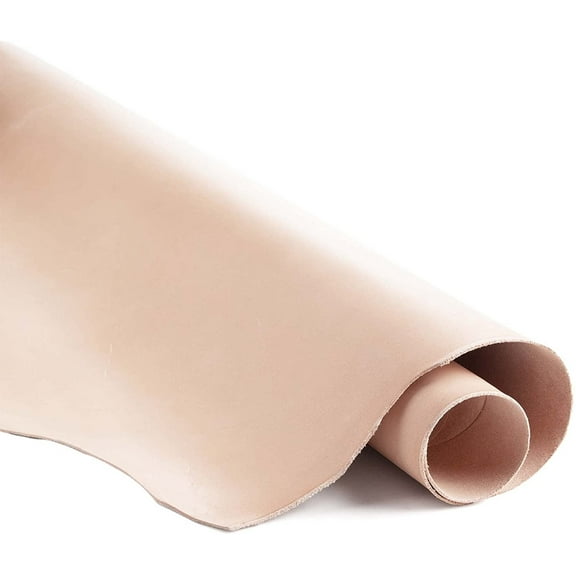 ELW 6-7 oz 2.4-2.8mm Thickness Weight Pre-Cut 2PCS 12"x24" Vegetable Tanned Leather Cowhide Grade AB Full Grain Leather for Tooling, Carving, Engraving, Molding, Embossing, Stamping, & Dyeing