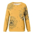 thumbnail image 5 of Crewneck Sweatshirts Womens Trendy Floral Printed Long Sleeve Fall Winter Casual Tunic Tops Loose Fit (M, Yellow), 5 of 5