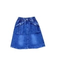 thumbnail image 2 of hengsof Solid Color Denim Utility Style Skirt for Toddler Girls Casual Summer Mini Skirt with Functional Pockets Stretch Fabric Elastic Waist Perfect for Outdoor Play Size 2-9 Years, 2 of 5