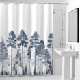 thumbnail image 4 of Pine Forest Branches Fabric Shower Curtain Watercolor Gray Blue Washable Shower Curtains for Bathroom, Waterproof Bath Curtain with Hooks Home Decor 72x72in, 4 of 8