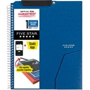 Five Star Clip 'N Store Wire-Bound Notebook, 8-1/2" x 11", 1-Subject, College Ruled, 100 Sheets, Pacific Blue