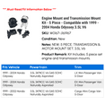 thumbnail image 2 of Engine Mount and Transmission Mount Kit - 5 Piece - Compatible with 1999 - 2004 Honda Odyssey 3.5L V6 2000 2001 2002 2003, 2 of 2