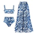 thumbnail image 2 of Womens One Piece Tankini Swimsuit with Maxi Wrap Skirt Summer Floral Printed Two Piece Tummy Control Bathing Suit, 2 of 5