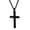 Black, variant on Guodhu Cross Necklace for Men Women Stainless Steel Simple Big Cross Pendant Necklace Solid Color Cross Pendant Necklace for Men Women Teens
