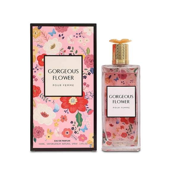 Gorgeous Flower Eau de Parfum, Perfume for Women, Enhanced Allure Jasmine, Pear Blossom& Sweet Sugar Notes, Long Lasting Fragrance 3.4 fl oz