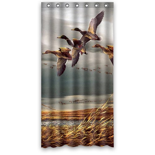 ABPHQTO Mallard Ducks Fly In Sky Cortina de ducha Cortina de ducha impermeable 90x180 cm