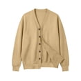 thumbnail image 5 of Dwellite Mens Cardigan V Neck Sweater Lightweight Button Slim Fit Soft Fall Winter Jacket Fashion Solid Color Sweater Beige 3XL, 5 of 6