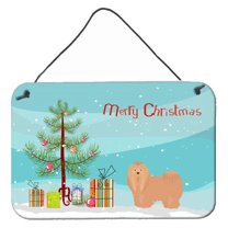 Carolines Treasures CK3468DS812 Tan Lhasa Apso Christmas Tree Wall or Door Hanging Prints 8x12 multicolor