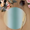 thumbnail image 3 of Teal Yellow Ombre Round 13 Inch Placemats Set of 4, Farmhouse Modern Gradient Art HeatResistant Non Slip Place Mats for Dining Table, Wipeable Braided Kitchen Table Mats for Housewarming, 3 of 9