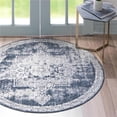thumbnail image 1 of Unique Loom 3146790 4 x 4 ft. Chateau Roosevelt Round Rug, Navy Blue, 1 of 1