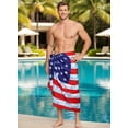 thumbnail image 5 of HAPPY BAY Men's Patriotic 4th of July American USA Flag Swimwear Summer Sarong Swim Trunk Long Pareo Beach Wrap for Men One Size Crimson, Stars and Stripes For Dad, 5 of 6