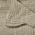thumbnail image 5 of Oversized Quilted Throw with Scalloped Edges Khaki 60x72", 5 of 7