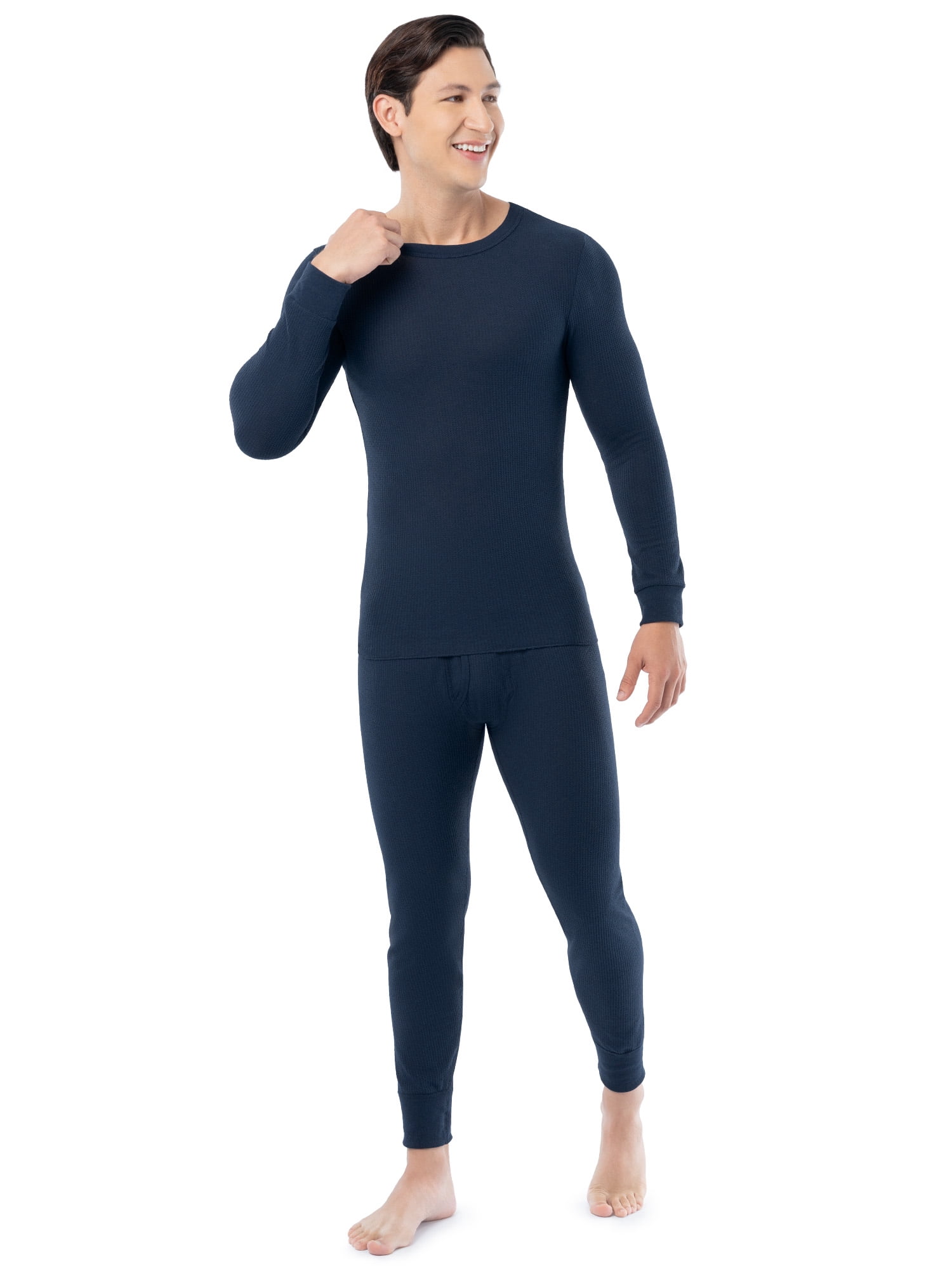 Fruit of the Loom Men's Thermal Waffle Crew Top, 3-Pack, Sizes S-5XL