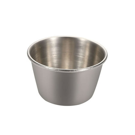 

Stainless Steel Sauce Cup Round Dipping Tomato Condiments Bowl Kitchen Accessory