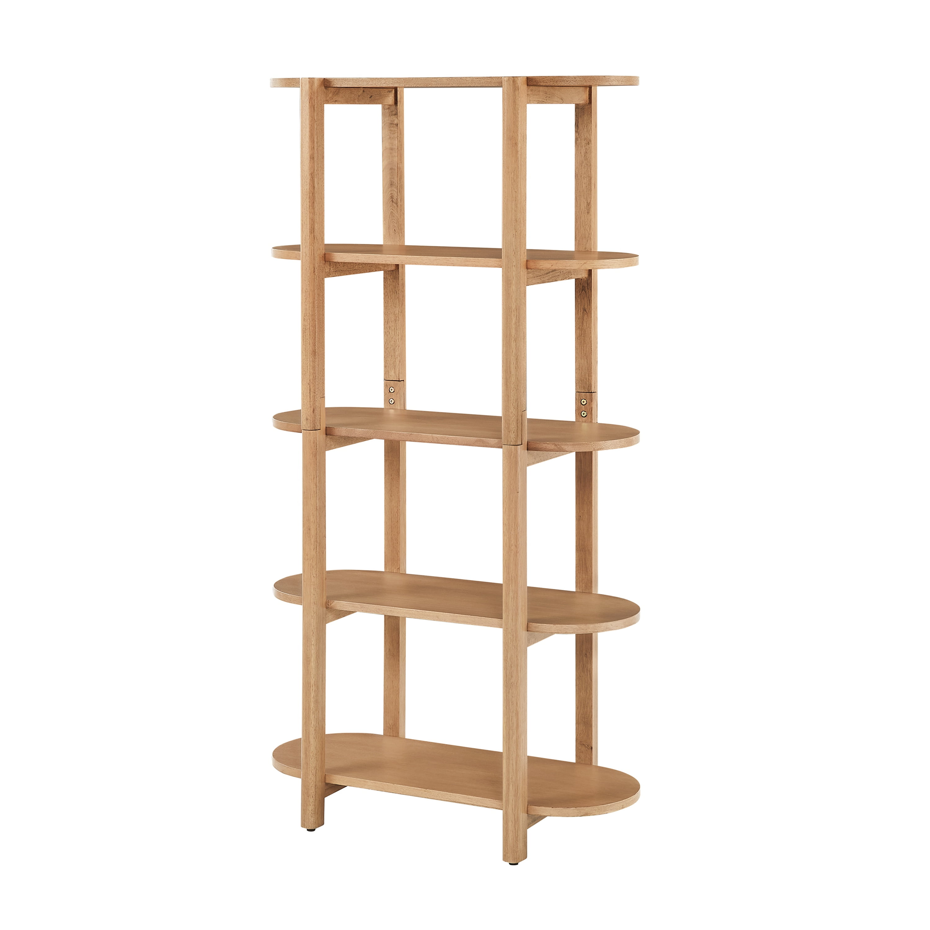 Modern 60" Oak Wood Bookcase