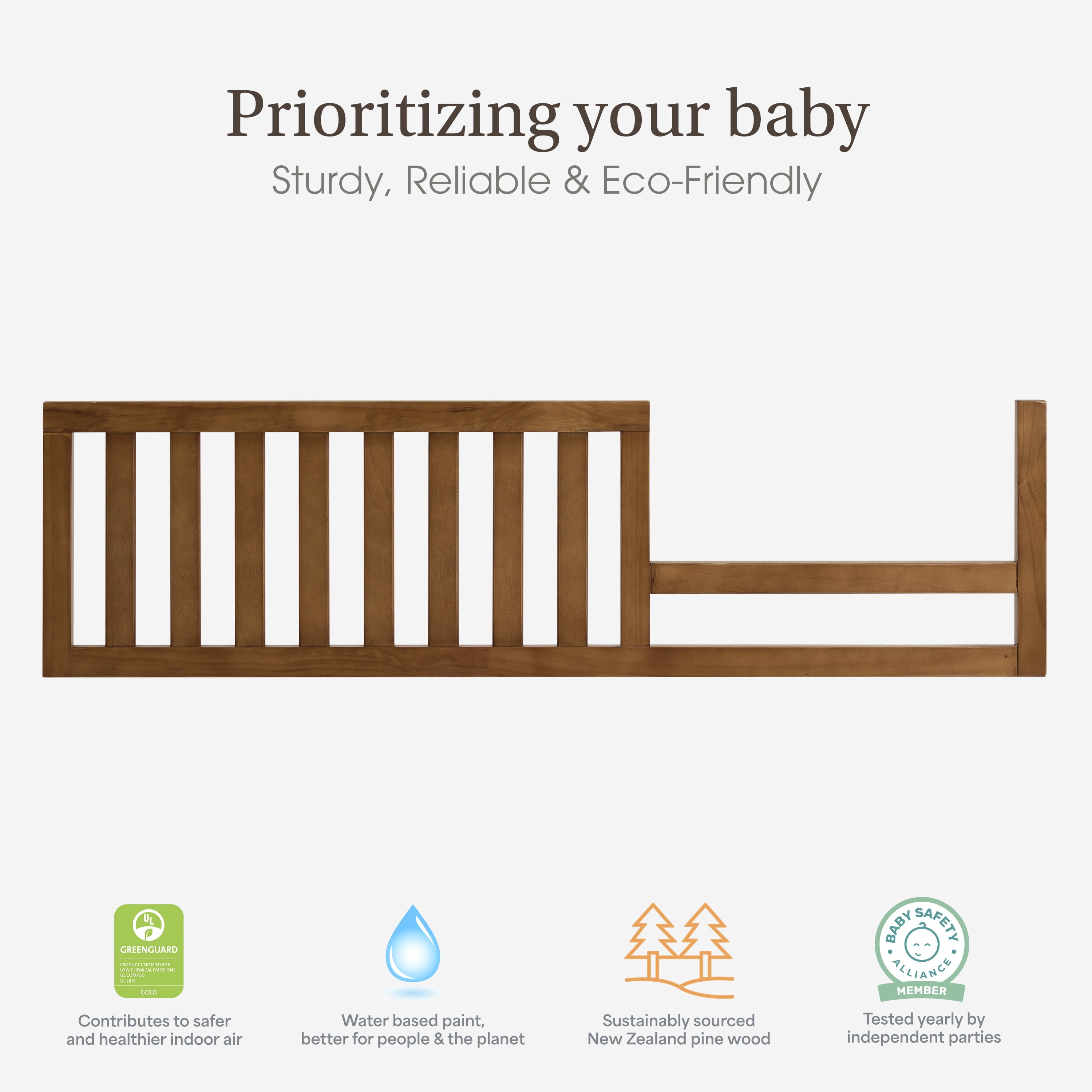Evolur Convertible Crib Toddler Guard Rail I Full Assembly I Lasting Quality, Sedona