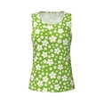thumbnail image 4 of Fotbe Green White Flowers Womens Loose Fit Casual Flowy Slim-Fit Tank Tops Athletic Round Neck Trendy Sleeveless Summer Tops for Gym and Yoga-Medium, 4 of 9
