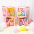 thumbnail image 7 of Cheinxy Baby Boxes with Letters for Baby Shower,4 Transparent Balloon boxes for Gender Reveal Decorations Birthday Wedding Party Backdrop, Pink, 7 of 7