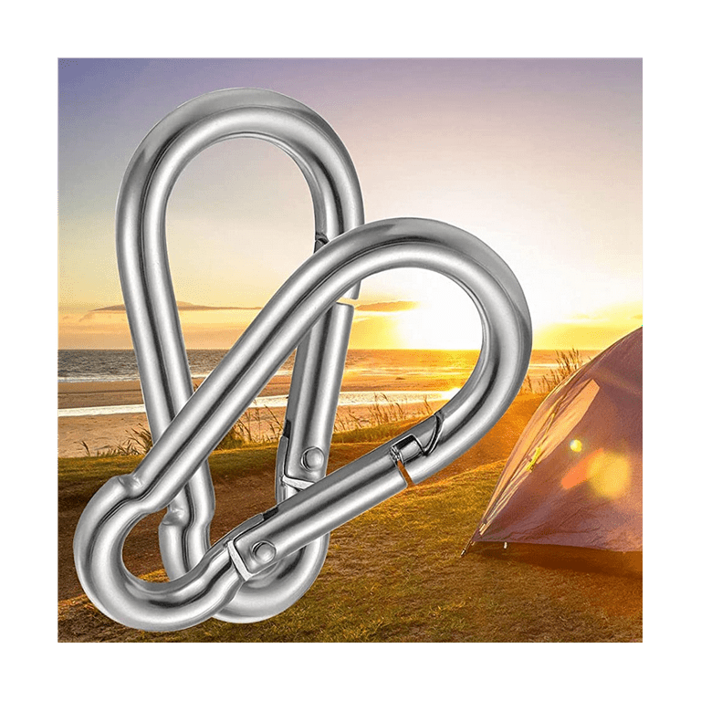 30PCS 4Inch Heavy Duty Spring Snap Hook Carabiner, M8 3/8Inch Snap Spring  Carabiner Clip for Swing Hammock Gym Outdoor 