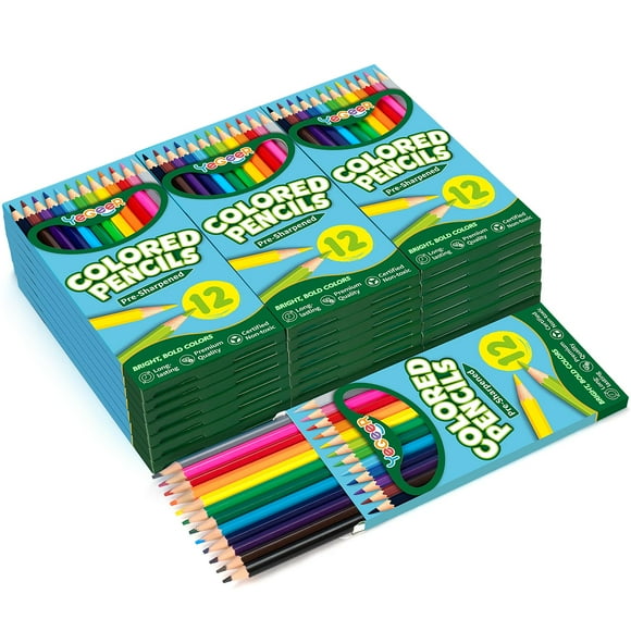 Juego de lápices de colores YEGEER 216 unidades, 12 colores surtidos x18