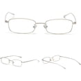 thumbnail image 3 of Rectangle Eyeglasses Optical Men Metal Small Frame Glasses Frame Women Unisex, 3 of 4