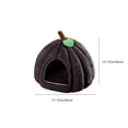thumbnail image 3 of Pet House Indoor​ Orange Green Gray Pumpkin Shape Plush Surface Green Leaf Top Arch Entry Cozy, Antiskid Cat Nest Small Pet House Indoor, 3 of 6