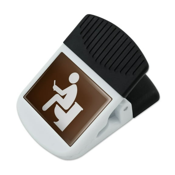 Man Pooping on Toilet Funny Refrigerator Fridge Magnet Magnetic Hanging Hook Note Snack Clip