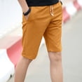 thumbnail image 2 of Ydojg Pants For Men Linen Shorts Elastic Waist Drawstring Summer Beach Shorts Classic Fit Yellow L, 2 of 6