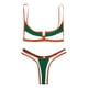 thumbnail image 2 of Conjunto de bikini para mujer, microtriángulo, sin mangas, traje de baño para playa Marrón, 2 of 9