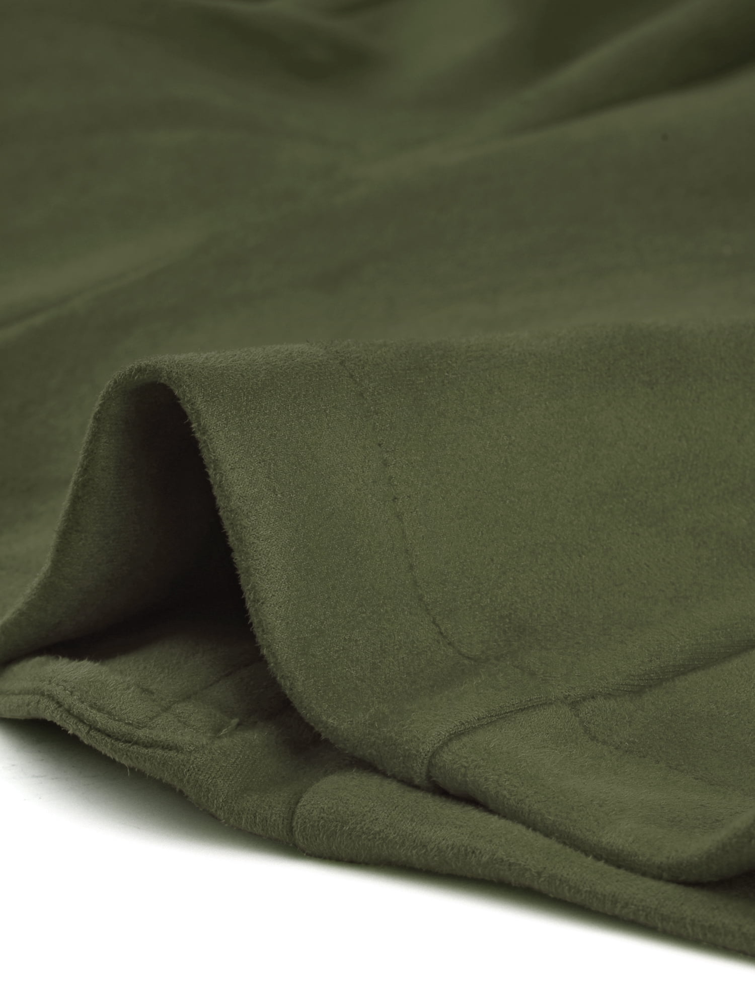 DARING DIVA Faux Suede Long Sleeve Button Decor Steampunk Jacket M Green