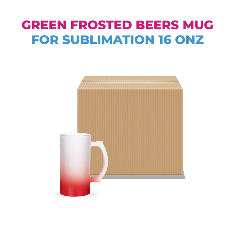 Frosted Beer Mugs for Sublimation 16 oz Add your Photo Text or Graphic