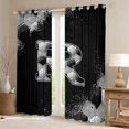 thumbnail image 2 of Castle Fairy Personalized Initial Alphabet R Blackout Curtains Set of 2 (52x84 Each) for Adults Female Men,Geometric Honeycomb Hexagon Window Curtains,Abstract Graffiti Splash Curtains and Drapes, 2 of 6