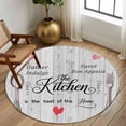 thumbnail image 2 of Round Rugs 5Ft, Grey Retro Art Round Area Rug Washable Indoor Throw Carpet, Spoon Fork Vintage Farmhouse Wooden Soft Non Slip Circle Rug for Cabinet Bathroom Home Decor Aesthetic, 2 of 8