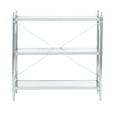 thumbnail image 6 of Pinnacle Chrome Glass 3-Tier Console Table Modern Industrial Design Mobile Shelves, 6 of 10