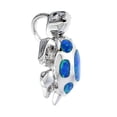 thumbnail image 4 of Sterling Silver Synthetic Opal Small Sea Turtle Necklace for Women Hand Inlay 1/2 inch 20 inch ROPH_25, 4 of 4