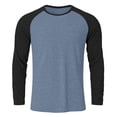 thumbnail image 4 of Men's Fashion Color Blocked Long Sleeve Round Neck Sports Fitness Blouses Shirts, 4 of 5