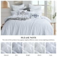 thumbnail image 6 of Tufted Comforter Set,3 Pieces,Jacquard Embroidery Damask,Soft Lightweight Shabby Chic Bedding Set for All Seasons,White,Queen, 6 of 6