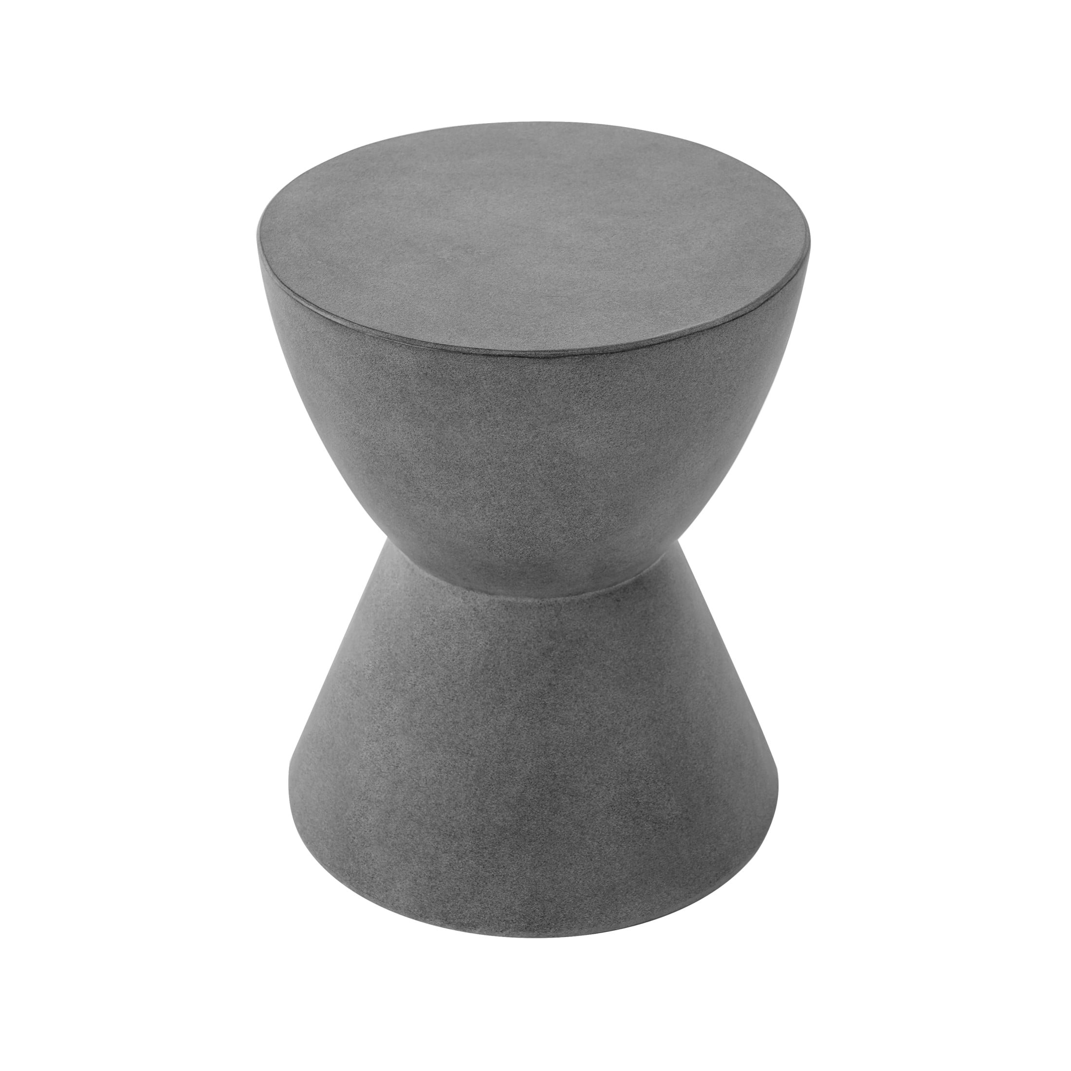 Christopher Knight Home Outdoor Patio Round Hourglass Accent Table, Lightweight Concrete, Charcoal