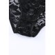 thumbnail image 4 of ABPHQTO Body de mujer con cuello cuadrado festoneado de encaje floral negro, 4 of 5