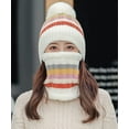 thumbnail image 5 of CoCopeaunts Women Pom Beanie Hat Scarf Set Girls Winter Knit Hat Warm Slouchy Ski Skull Cap Scarf Set, 5 of 7
