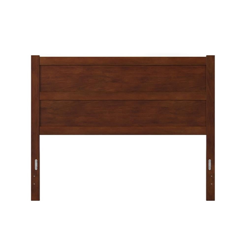 Pemberly Row Contemporary Mid-Century Panel Wood Headboard Queen Walnut